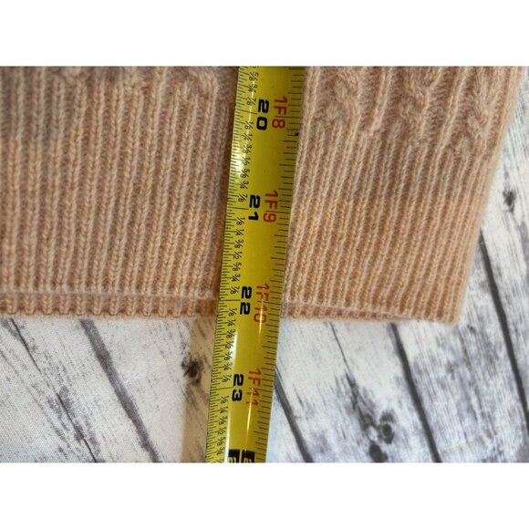 Vintage 1980s Sweater Vest Peach Knit Turtleneck Top Angora Lambswool Small - Picture 6 of 8